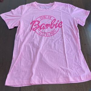 Come On Barbie Lets Go Party T-Shirt Women's Small Pink Short Sleeve Pullover